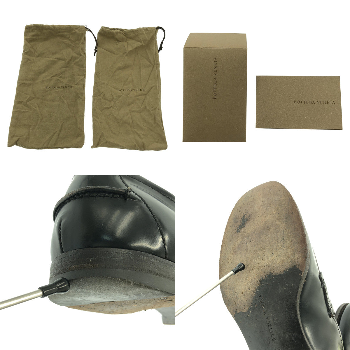 BOTTEGA VENETA / ボッテガヴェネタ | レザー イントレチャート コイン ローファ | 40 | ブラック | メンズ