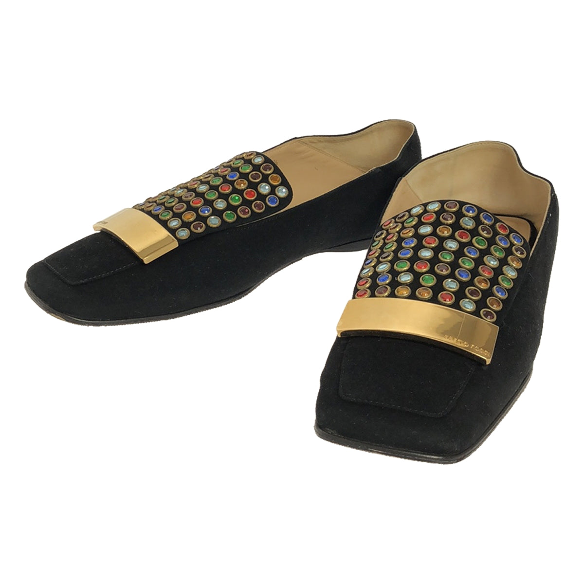 sergio rossi / Sergio Rossi | Multi-stud suede slip-on shoes loafers | 35 1/2 | Black | Women's