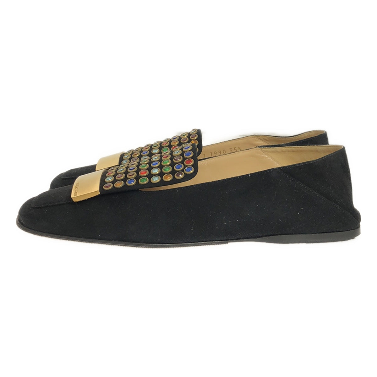 sergio rossi / Sergio Rossi | Multi-stud suede slip-on shoes loafers | 35 1/2 | Black | Women's