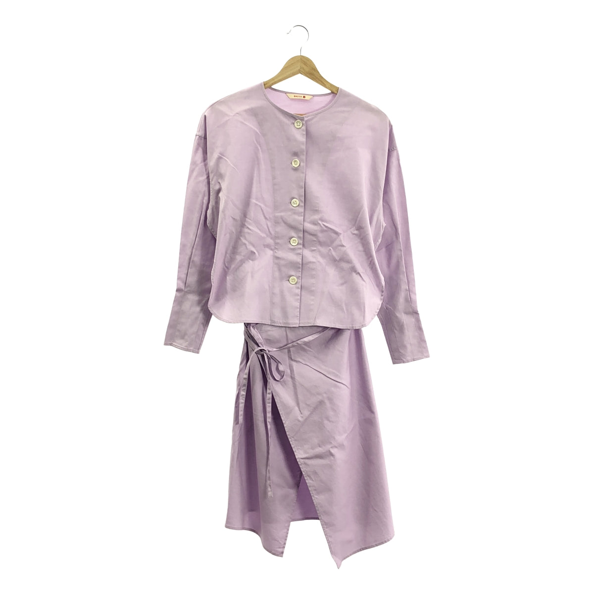 BACCA | 棉質牛津圓領裹身裙 | 36碼 | 紫色 | 女款