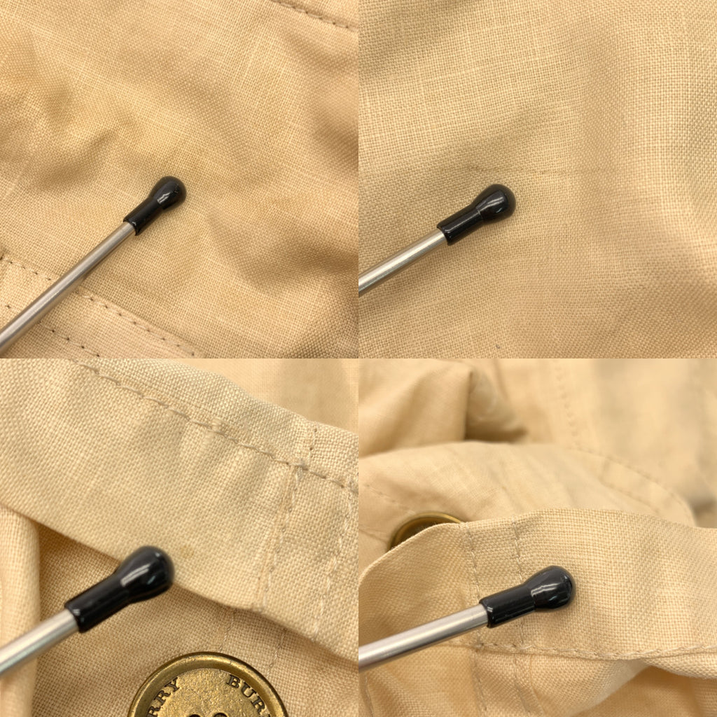 BURBERRY LONDON / 버버리 런던 | 린넨 하이넥 지퍼 업 하프 코트 | 46 | 여성