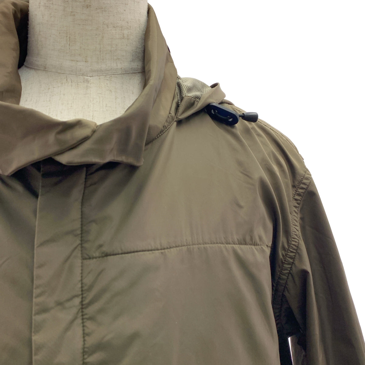 ISSEY MIYAKE MEN / イッセイミヤケメン | ナイロン 染め加工 ロゴジップ ドローストリング オーバー コート フーディ / メッシュ総裏地 | 1 |