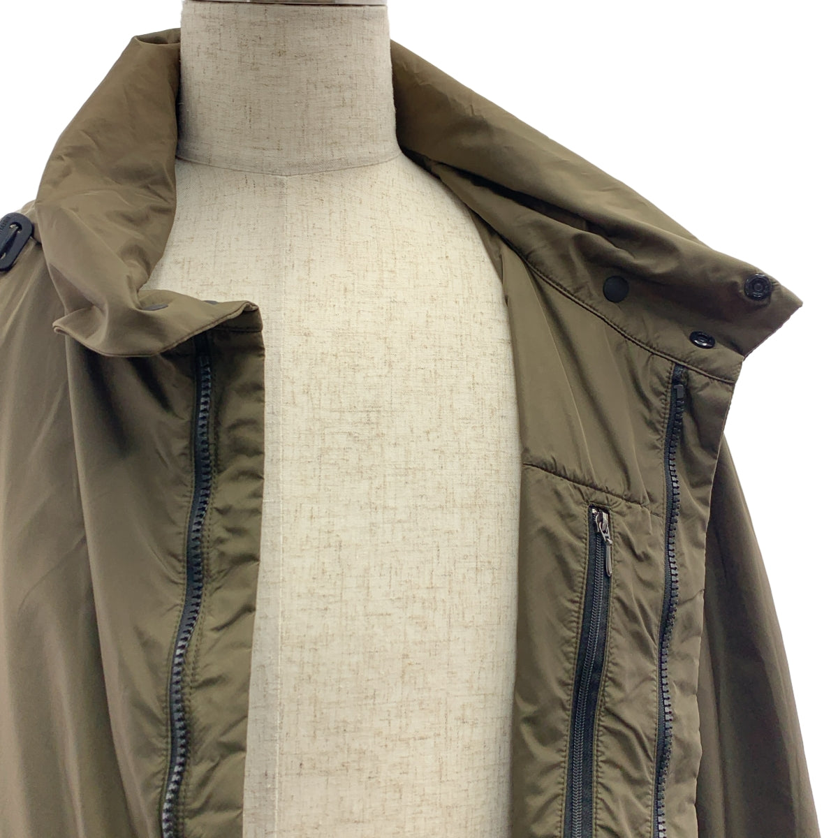 ISSEY MIYAKE MEN / イッセイミヤケメン | ナイロン 染め加工 ロゴジップ ドローストリング オーバー コート フーディ / メッシュ総裏地 | 1 |