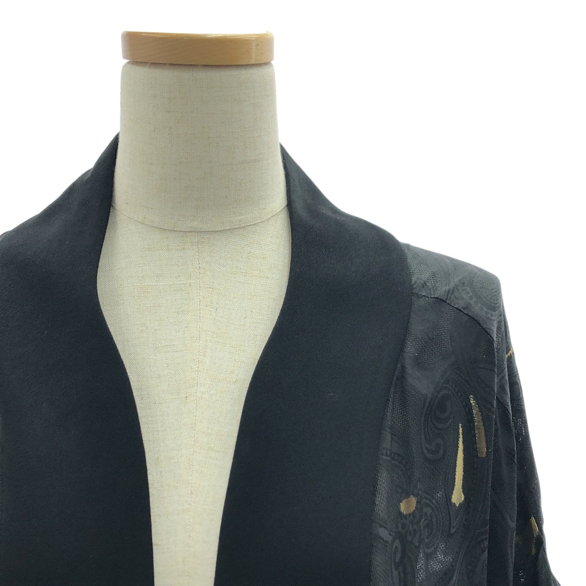 【미품】 Mame Kurogouchi / 마메쿠로고우치 | 실크 자카드 롱 가운 | 1 | 블랙 골드 | 여성