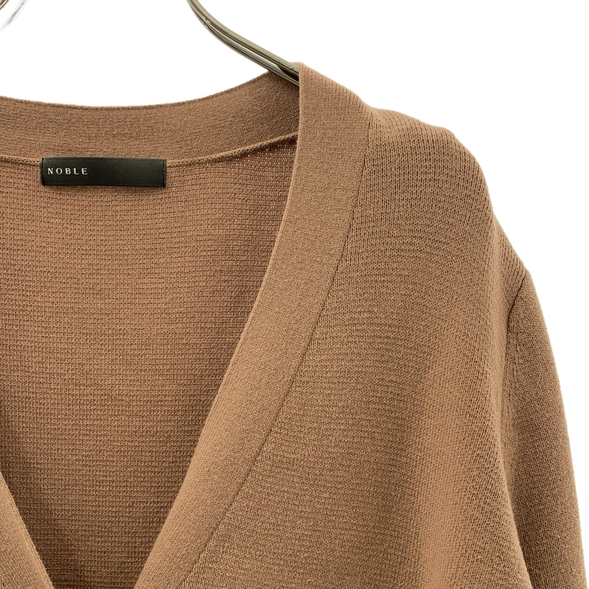 NOBLE / ノーブル | ミラノリブジャケットカーディガン | F | ブラウン | レディース