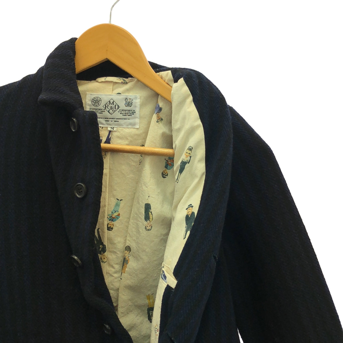 R&amp;D.M.Co / 올드맨즈 재단사 | 울 스트라이프 트위드 재킷 | M | 블랙 / 블루 | 여성