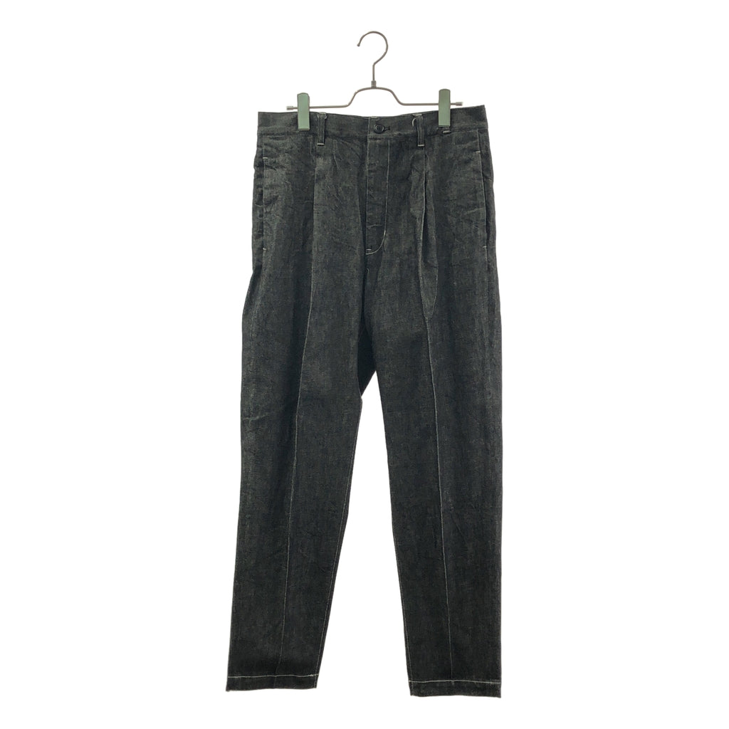 MR.OLIVE / 미스터 올리브 | 주름 와이드 테이퍼드 데님 팬츠 | L | 남성