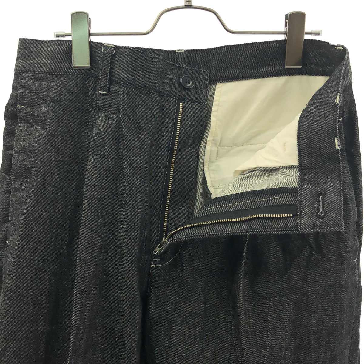 MR.OLIVE / 미스터 올리브 | 주름 와이드 테이퍼드 데님 팬츠 | L | 남성