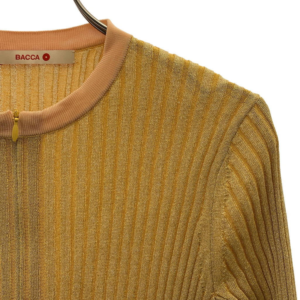 BACCA / 巴卡 | 羅紋半開襟針織衫 | S | 黃色 | 女款