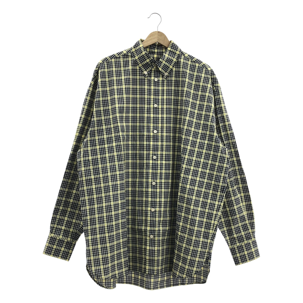 全新 MARNI | 2024 春夏系列 | 棉質超大格紋羈絆襯衫 | 48 碼 | 黑色/黃色 | 男裝款