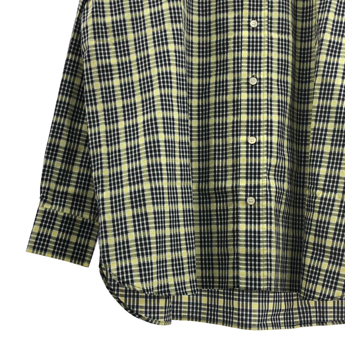 【新品】  MARNI / マルニ | 2024SS | コットン オーバーサイズ チェック ボタンダウンシャツ | 48 | ブラック / イエロー | メンズ