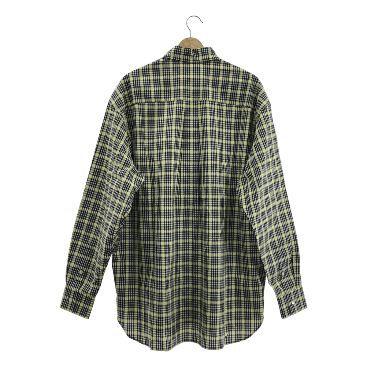全新 MARNI | 2024 春夏系列 | 棉質超大格紋羈絆襯衫 | 48 碼 | 黑色/黃色 | 男裝款