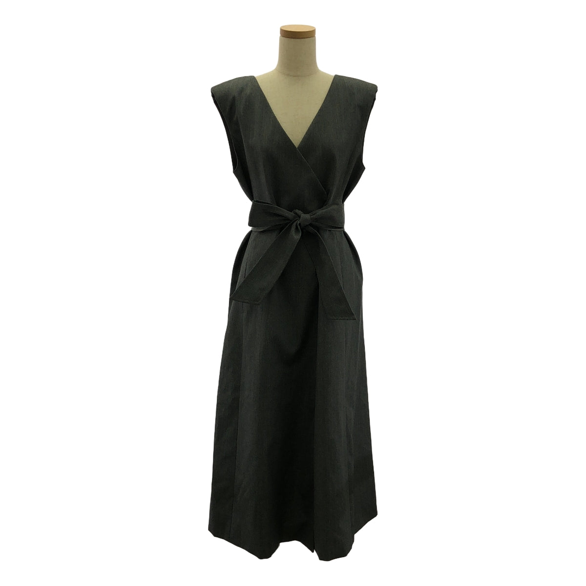【美品】  VERMEIL par iena / ヴェルメイユパーイエナ | ×スタイリスト別注 2WAY ツイルロングジレワンピース | グレー | レディース