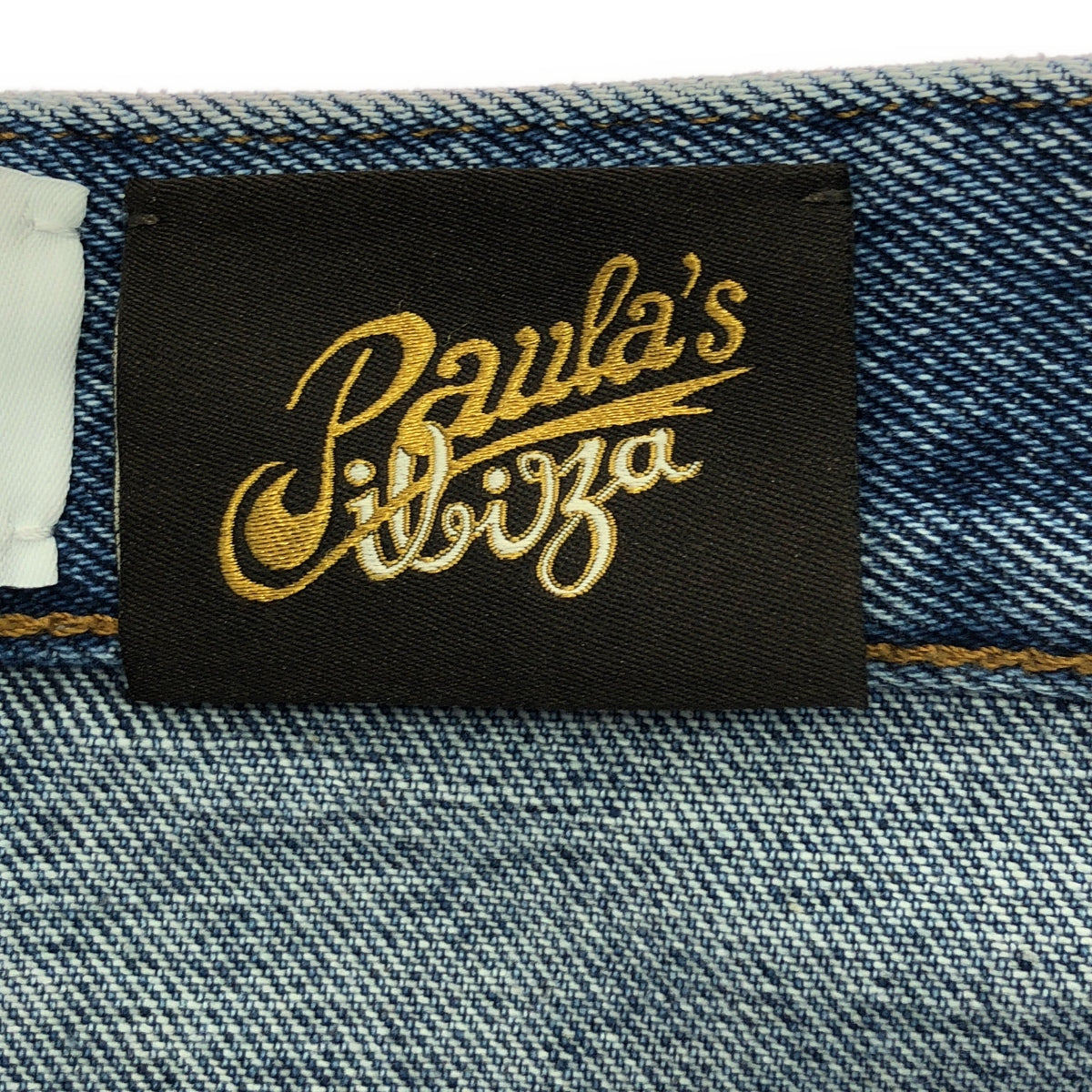 LOEWE / ロエベ | × Paula's Ibiza / パウラズ イビザ ダメージ加工 レザーパッチ グラデェーション デニムパンツ | 44 | マルチカラー | メンズ