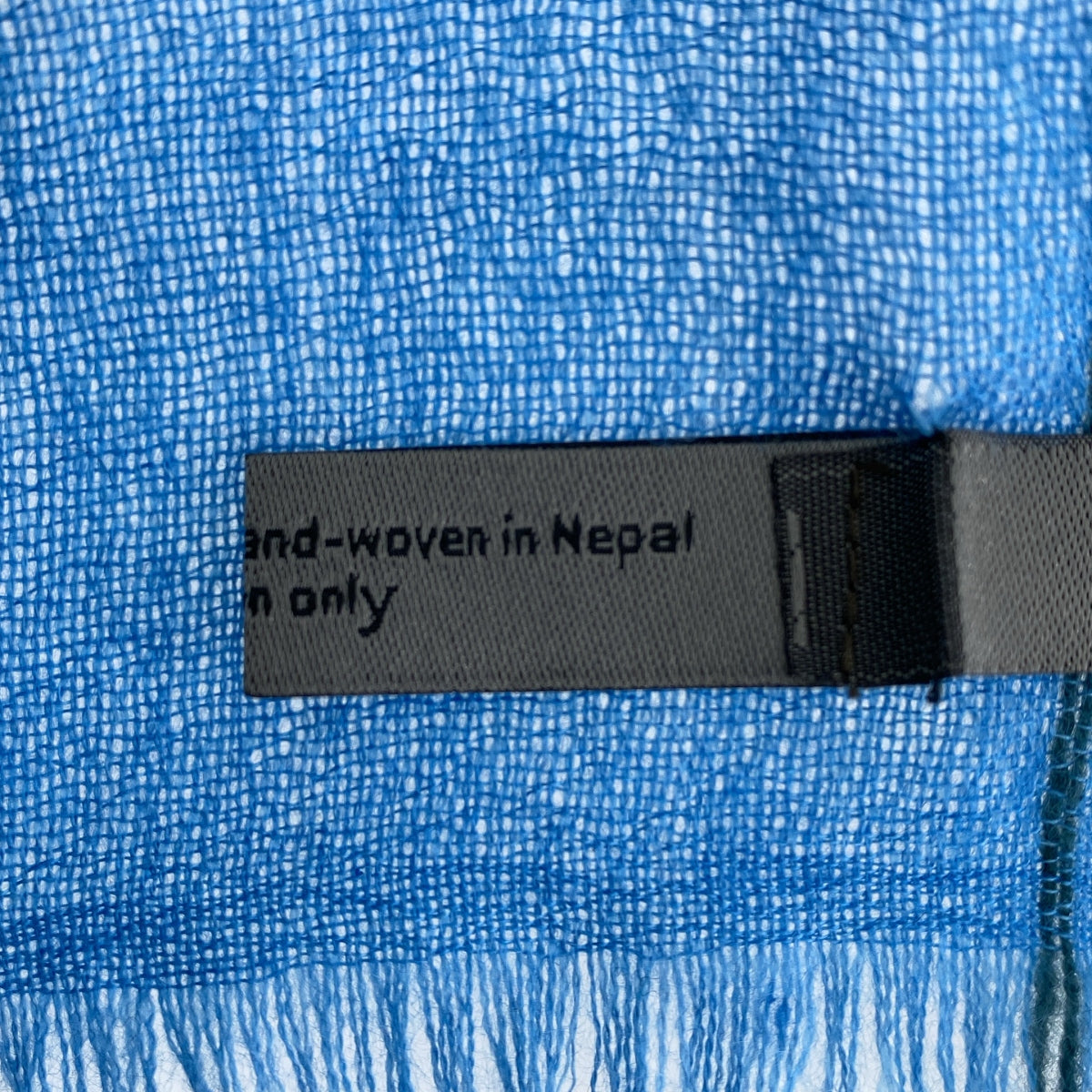 【美品】  denis colomb / デニスコロン | カシミヤ チェック 大判 フリンジ ストール | ライトブルー