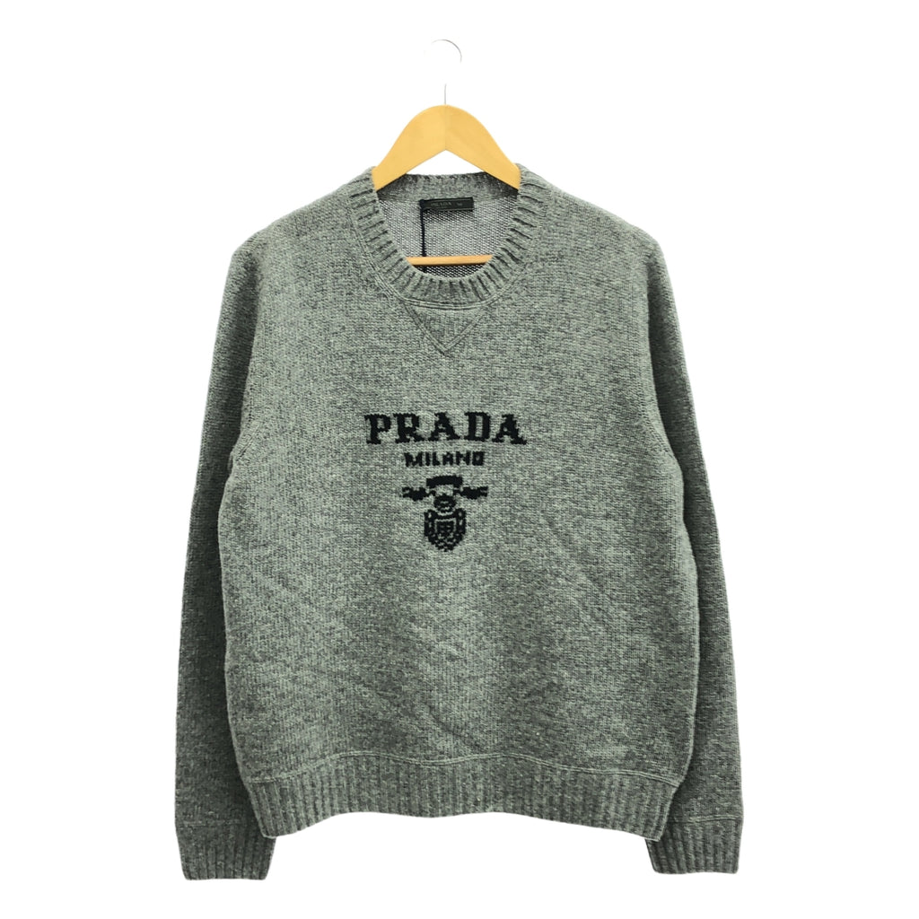 [全新] PRADA | 羊毛羊絨圓領毛衣 | 50碼 | 灰色 | 男士