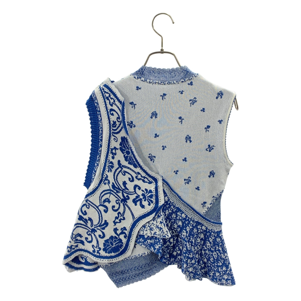 Mame Kurogouchi / マメクロゴウチ | 2024SS | Asymmetric Pattern Knitted Top アシンメトリー 陶片 ノースリーブニット | 1 | レディース