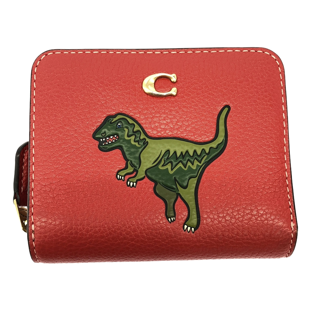 [狀況良好] 蔻馳 | CF832 Lexy 折疊圓形拉鍊皮夾 | 紅色 | 女款