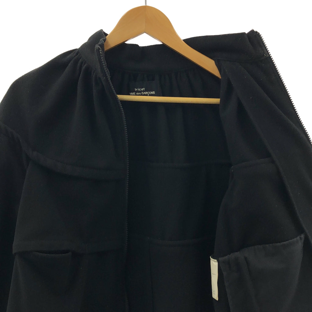 COMME des GARÇONS 針織羊毛外套 | 2010 秋冬系列 | 羊毛褶皺拉鍊外套 | S 碼 | 女款