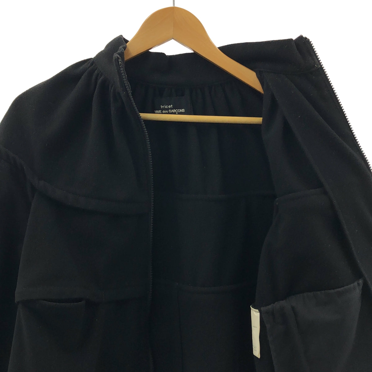 COMME des GARÇONS 針織羊毛外套 | 2010 秋冬系列 | 羊毛褶皺拉鍊外套 | S 碼 | 女款