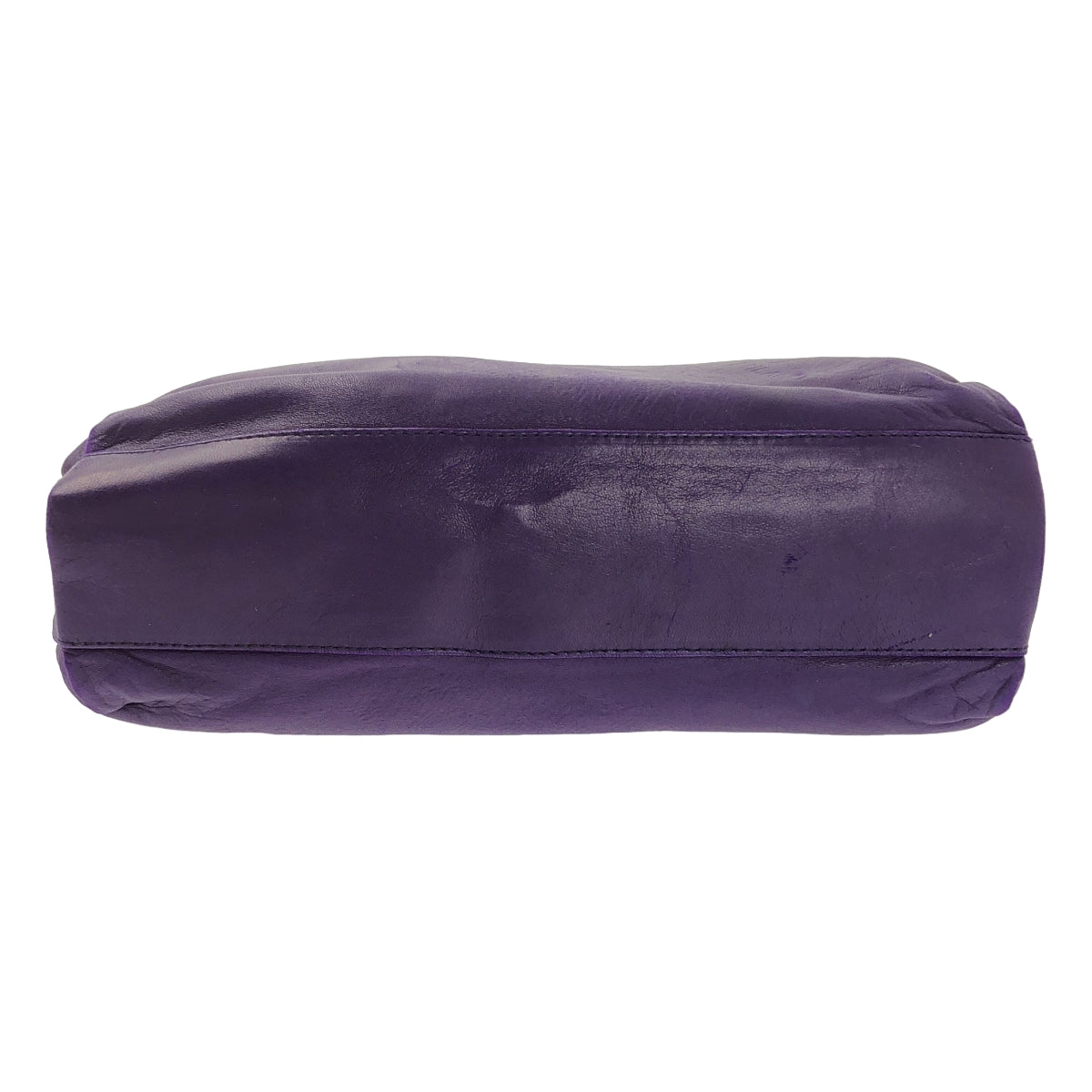 PRADA / 프라다 | 가죽 양각 삼각형 삼각 플레이트 로고 클러치 백 | 보라색 | 여성