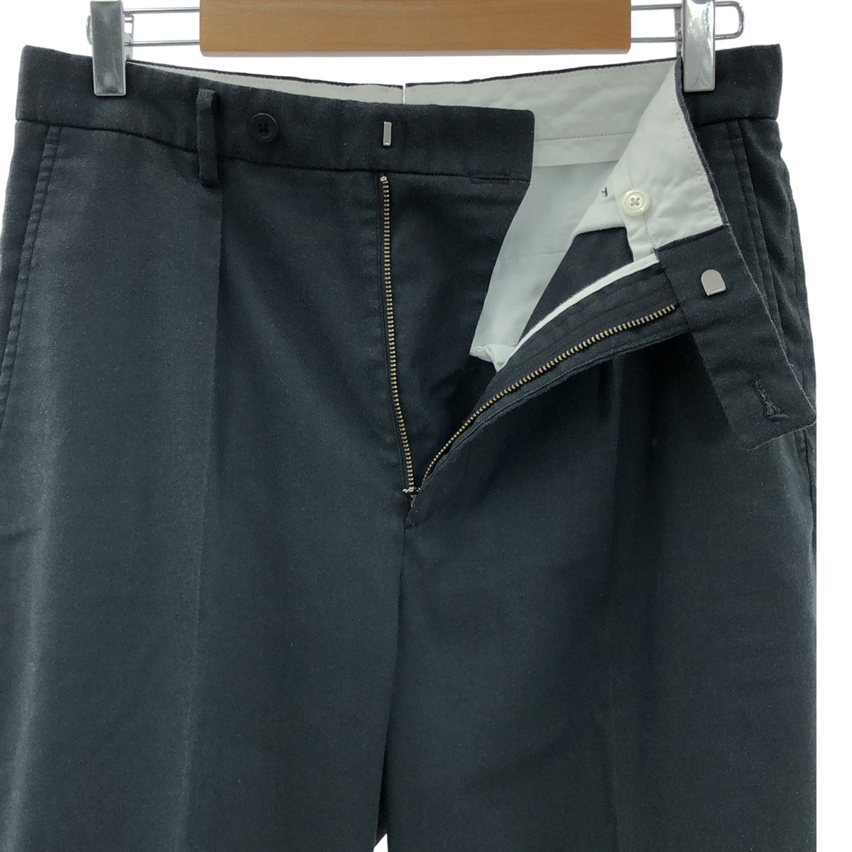 steven alan / スティーブンアラン | HYBRD RMY インワンプリーツ スラックス パンツ | M | ブラック | メンズ