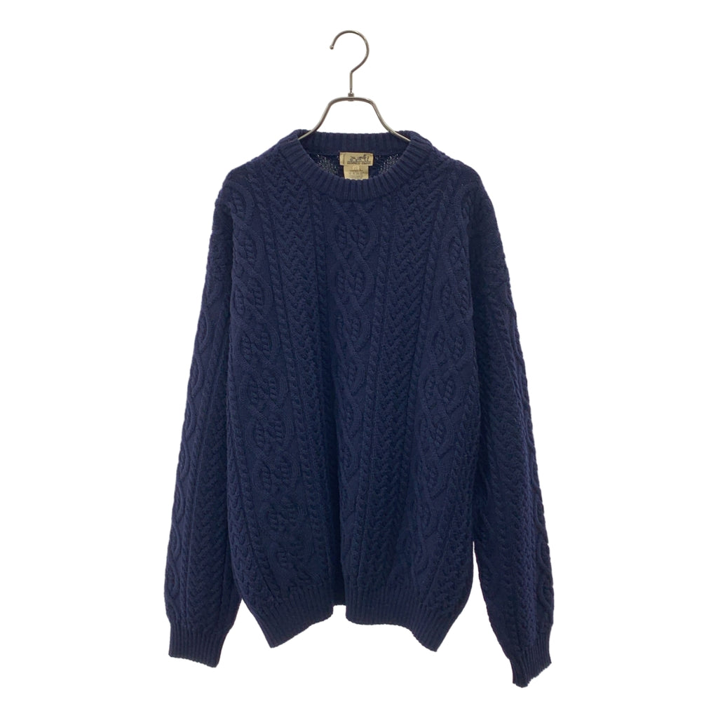 HERMES / エルメス | ウール ケーブル クルーネックニット | XXL | メンズ