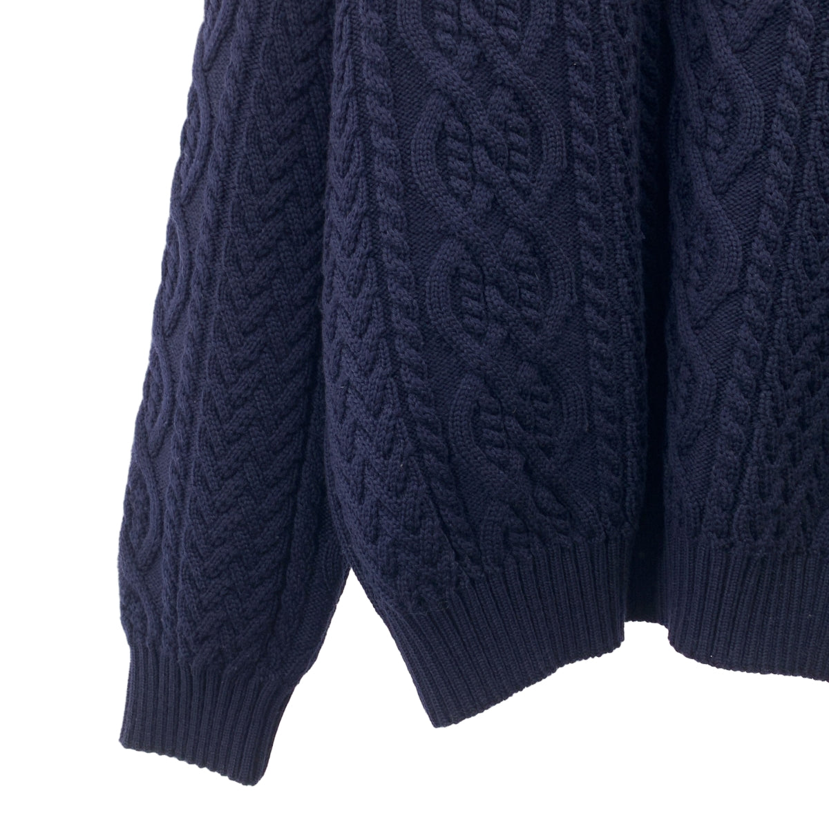 HERMES / エルメス | ウール ケーブル クルーネックニット | XXL | メンズ