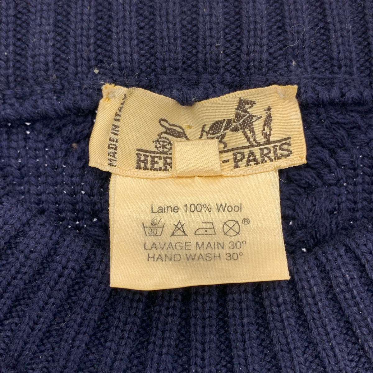 HERMES / エルメス | ウール ケーブル クルーネックニット | XXL | メンズ