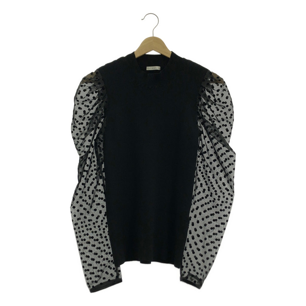 ESTNATION / エストネーション | フロッキードットコンビニット シアースリーブ セーター | F | レディース