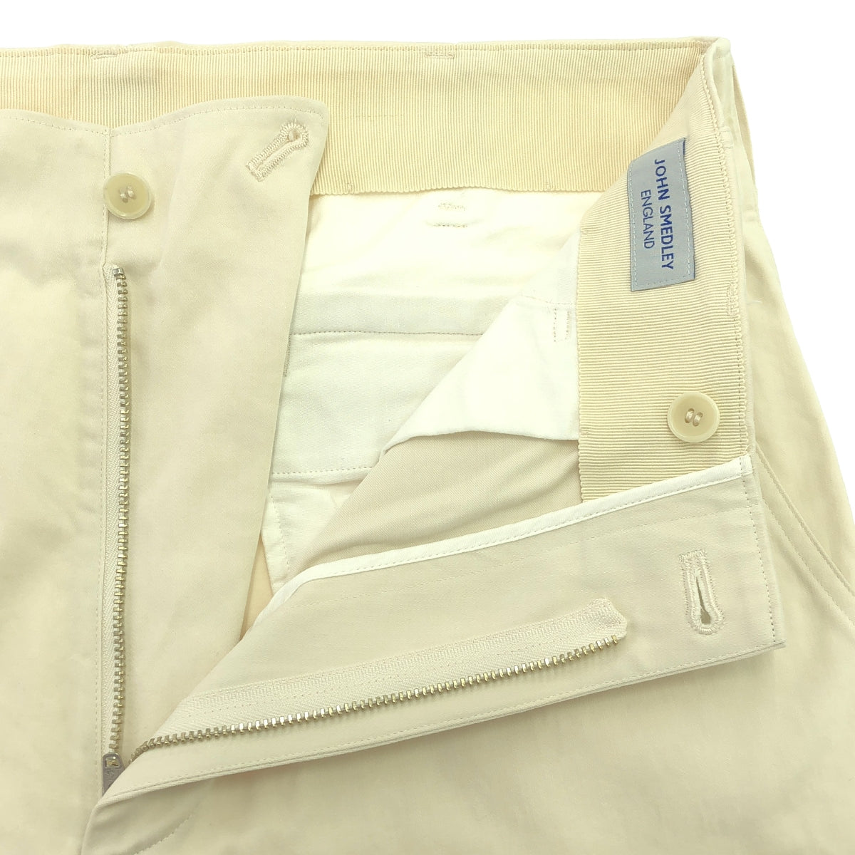 JOHN SMEDLEY / John Smedley | Cotton Chino Tapered Work Pants | M | Ivory | Men's