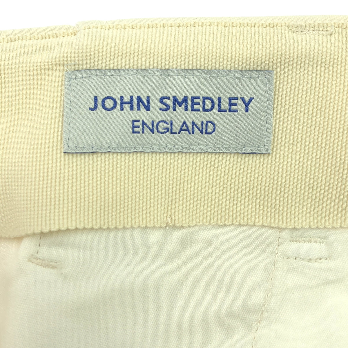 JOHN SMEDLEY / John Smedley | Cotton Chino Tapered Work Pants | M | Ivory | Men's