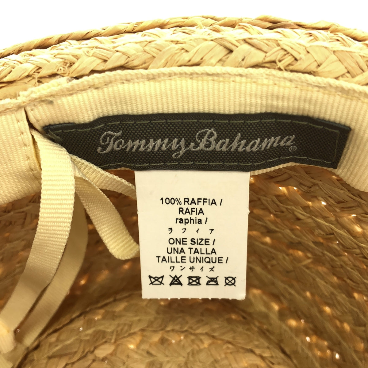 Tommy Bahama / 토미 바하마 | 가죽 리본 장식 라피아 모자 모자 | one size | 베이지 | 여성