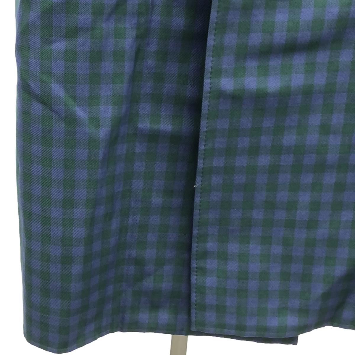 [新品] BLAMINK |格子棉質馬甲大衣 |尺寸 36 |藍色/綠色 |女性的