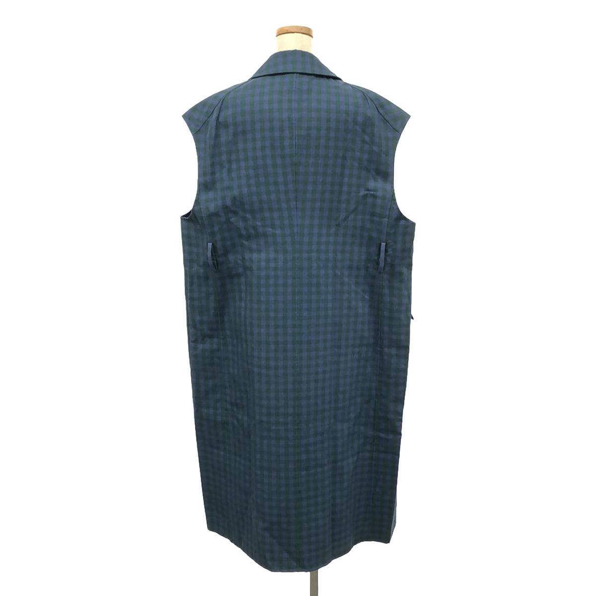 [新品] BLAMINK |格子棉質馬甲大衣 |尺寸 36 |藍色/綠色 |女性的