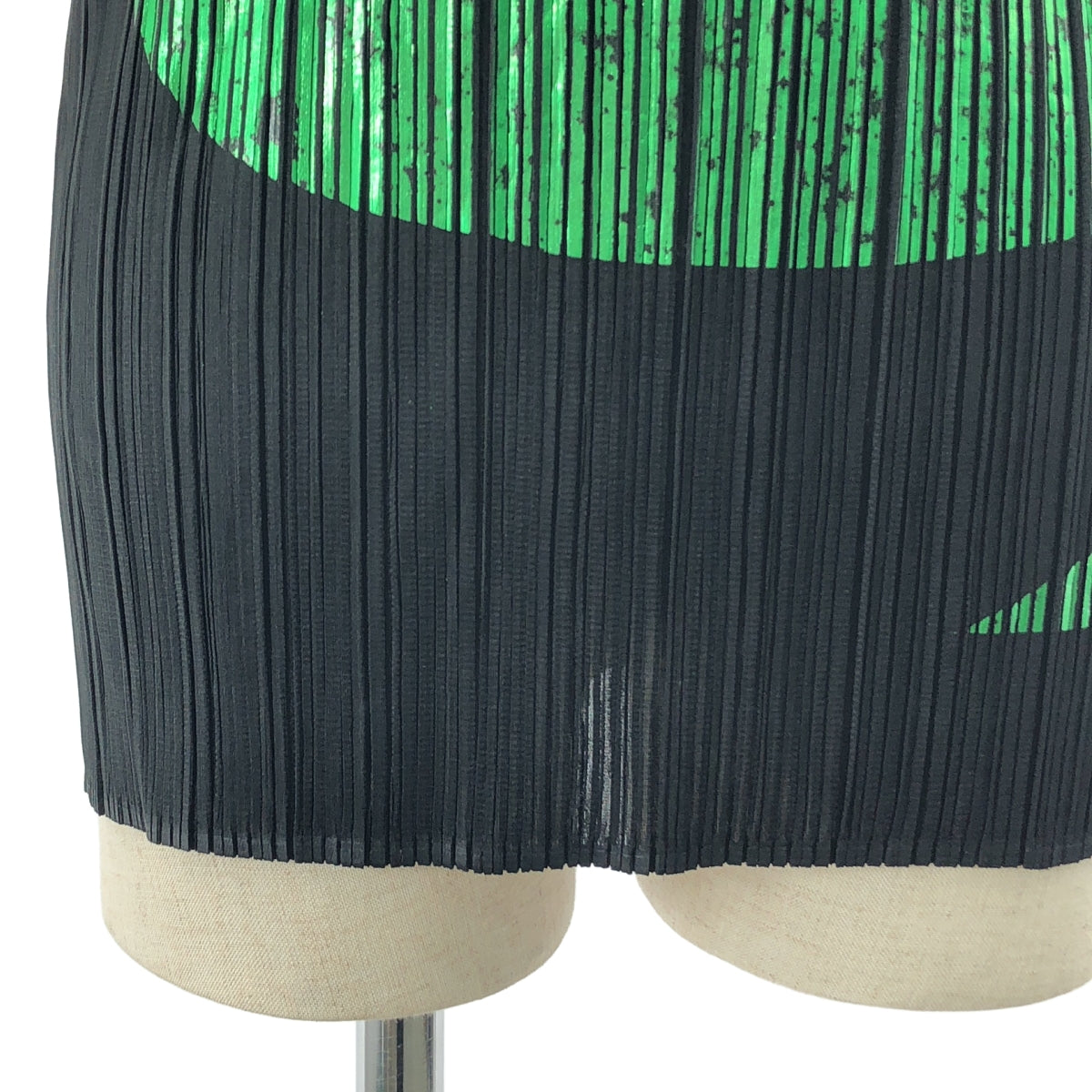 PLEATS PLEASE ISSEY MIYAKE / プリーツプリーズイッセイミヤケ | クローバー プリーツ ノースリーブ | 3 | ブラック / グリーン | レディース