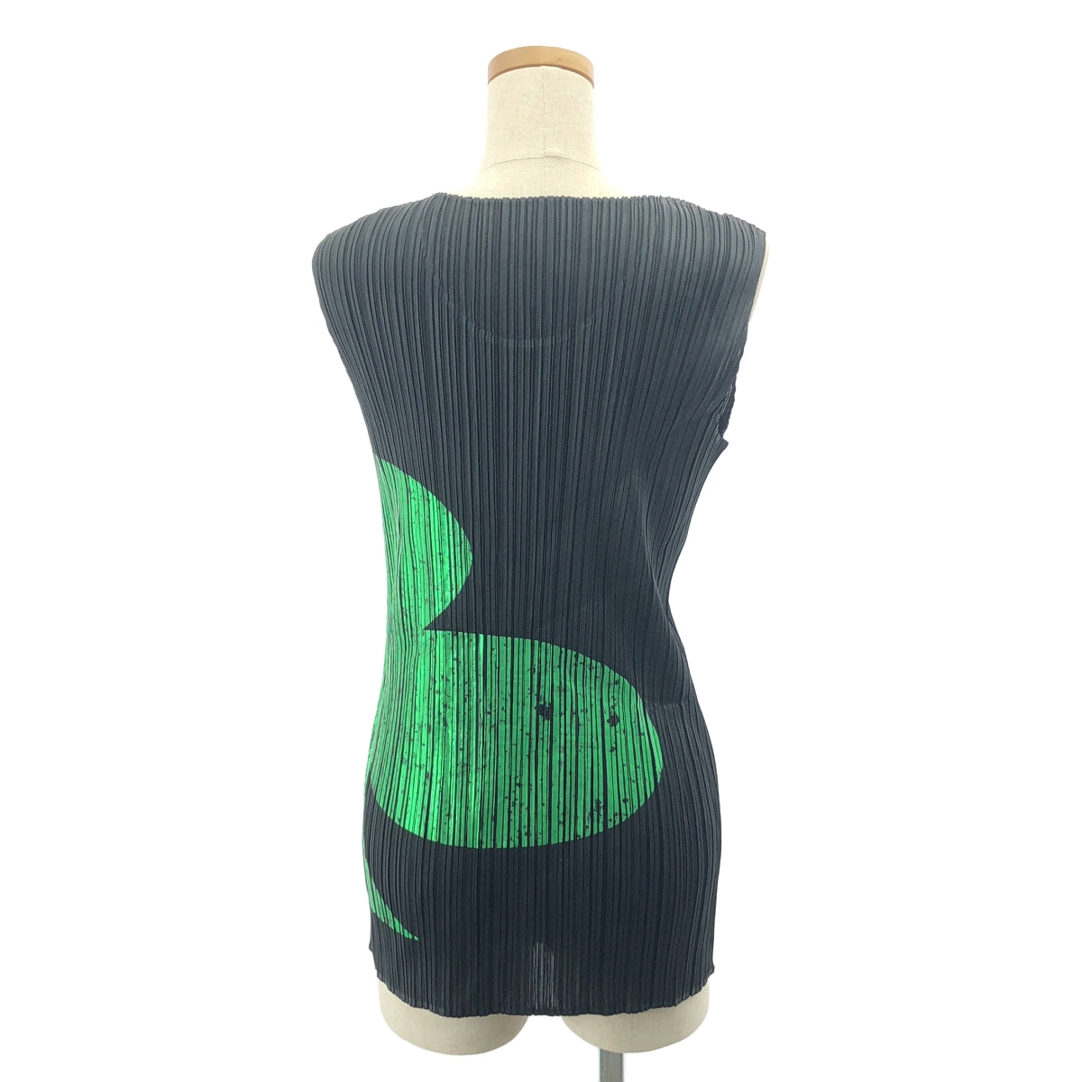 PLEATS PLEASE ISSEY MIYAKE / プリーツプリーズイッセイミヤケ | クローバー プリーツ ノースリーブ | 3 | ブラック / グリーン | レディース