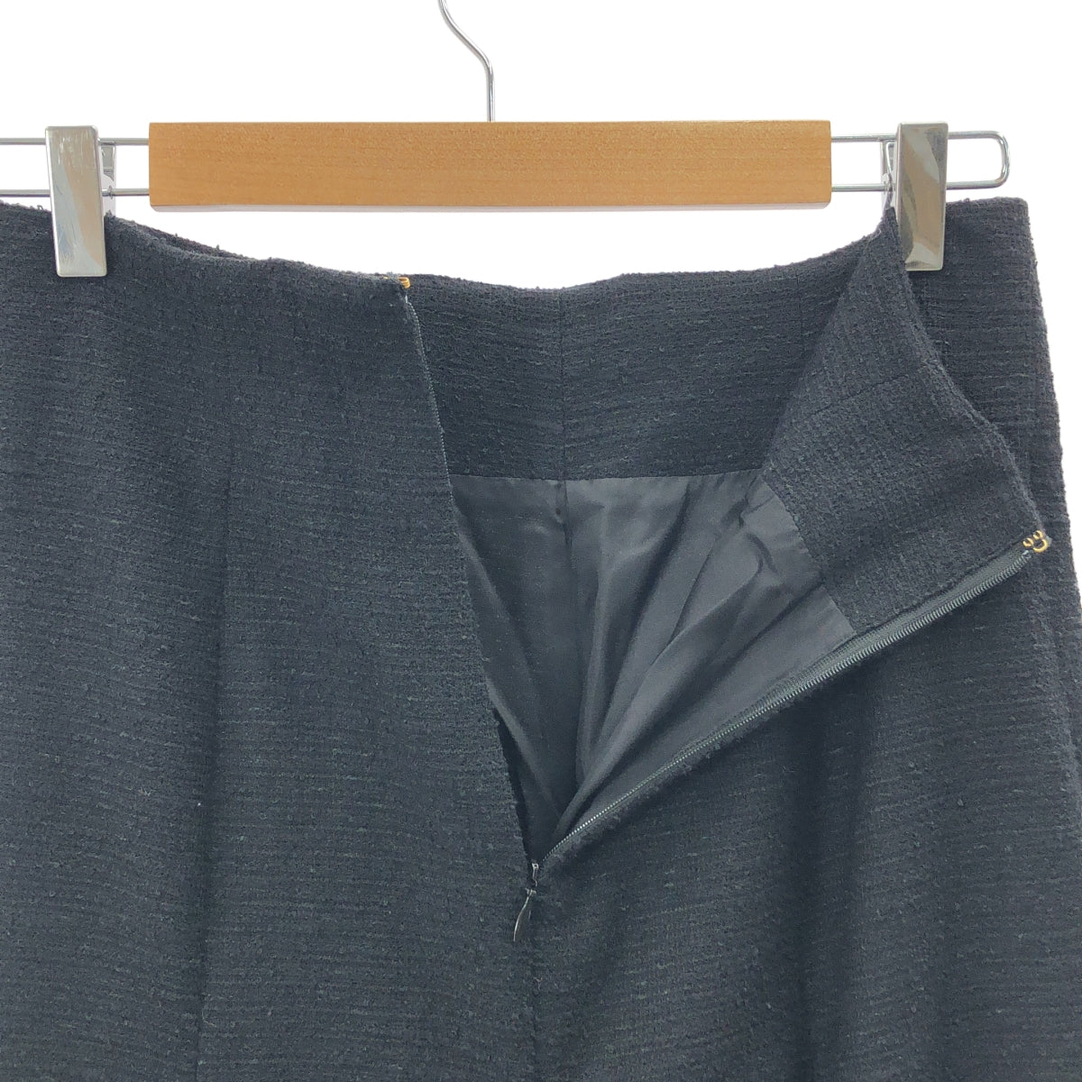 BAUME / ボーメ | コットンツイード ロングスカート | 38 | ブラック | レディース