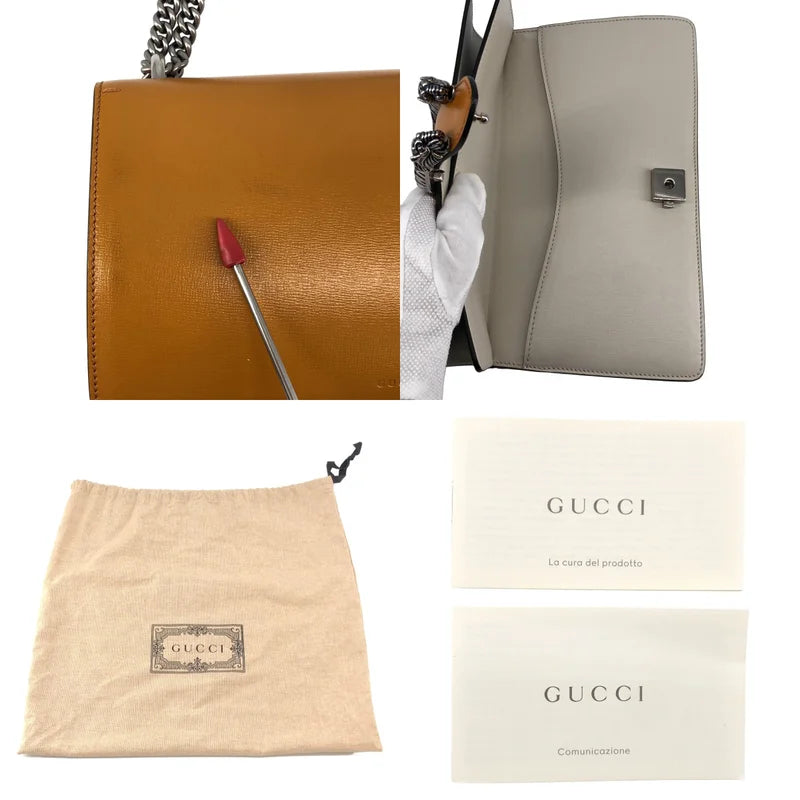 【美品】 GUCCI / 구찌 | 디오니서스 트리콜로르 체인 숄더백 | 옐로우/블랙/화이트 | 여성