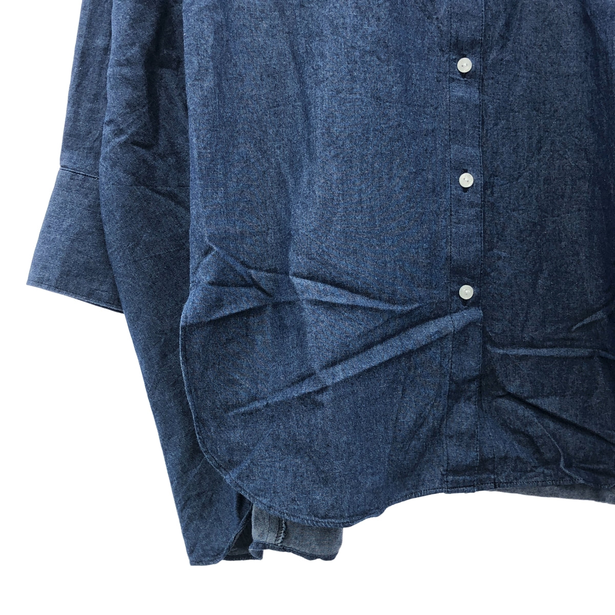 【美品】  CADUNE / カデュネ | オーバーシルエット シャツ ブラウス | 38 | ネイビー | レディース