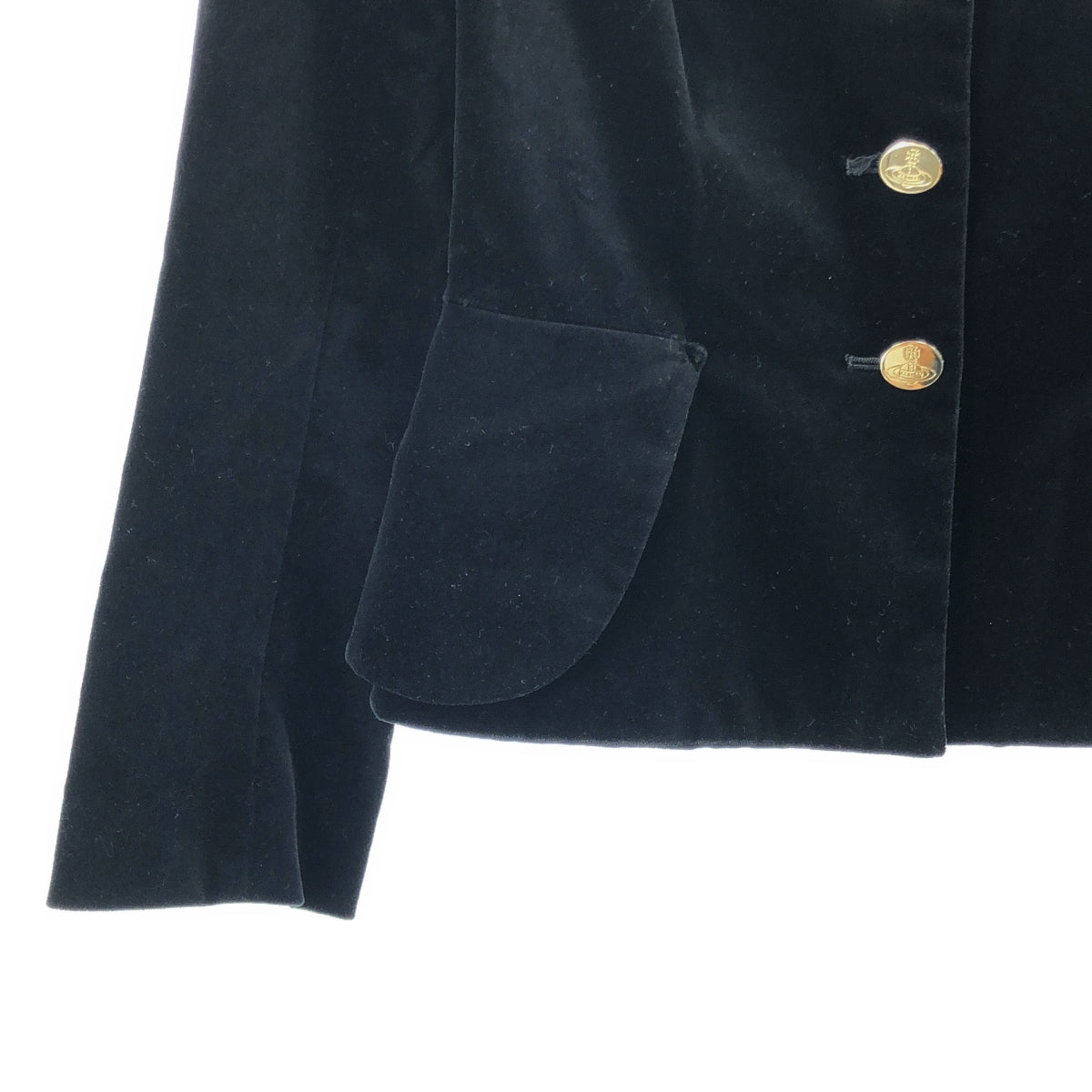 VIVIENNE WESTWOOD RED LABEL / ヴィヴィアンウエストウッドレッドレーベル | ベロア オーブボタン テーラードジャケット | 3 | ブラック | レディース