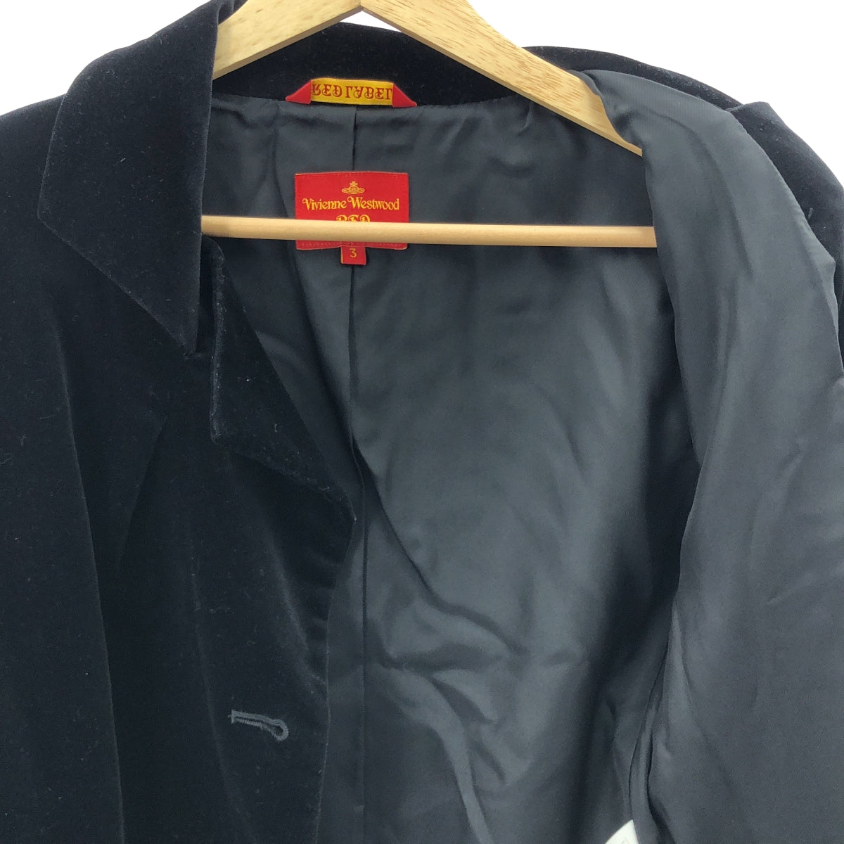 VIVIENNE WESTWOOD RED LABEL / ヴィヴィアンウエストウッドレッドレーベル | ベロア オーブボタン テーラードジャケット | 3 | ブラック | レディース