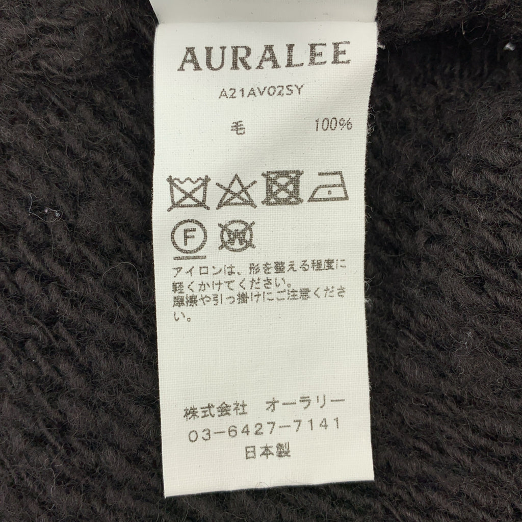 AURALEE / オーラリー | WOOL SLUB KNIT V-NECK P/O ウールスラブ Vネックニット | 3 | ダークブラウン | メンズ