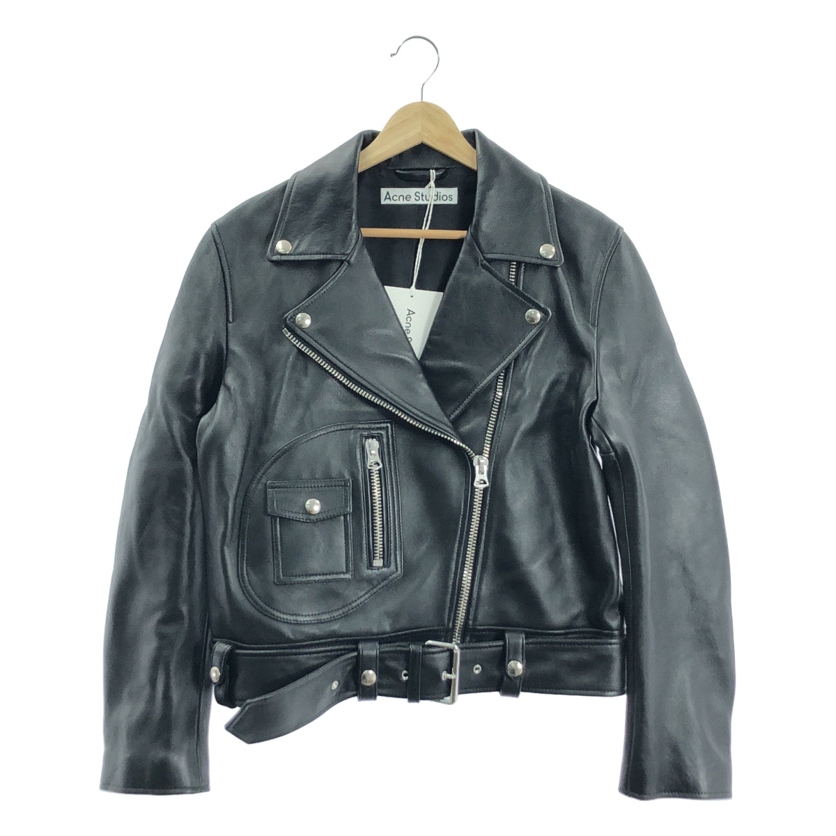 【美品】  Acne Studios / アクネストゥディオズ | LEATHER BIKER JKTS  レザー ダブルライダーズジャケット | 32 | ブラック | レディース