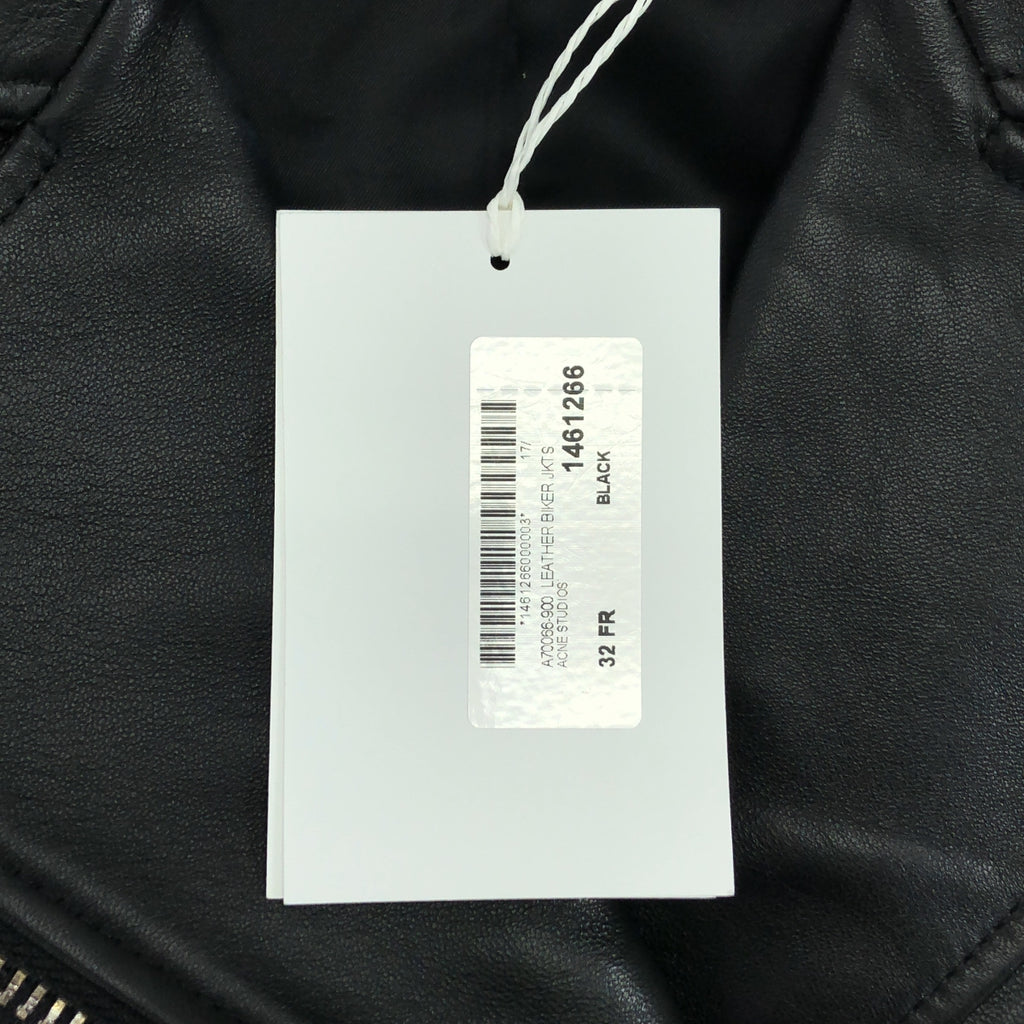 【美品】  Acne Studios / アクネストゥディオズ | LEATHER BIKER JKTS  レザー ダブルライダーズジャケット | 32 | ブラック | レディース