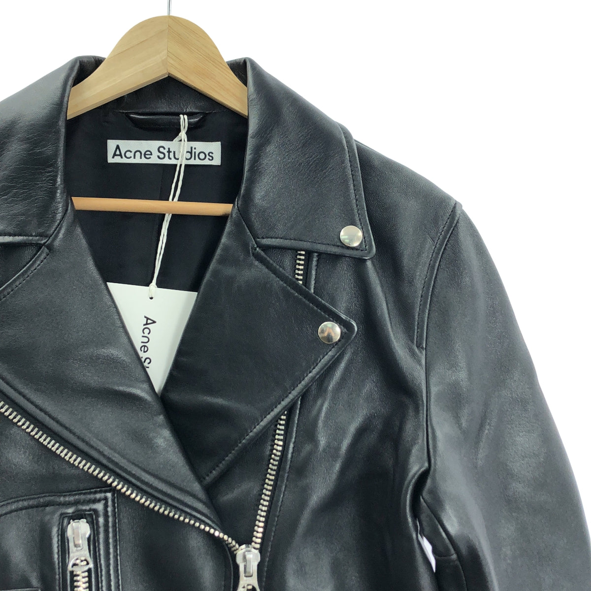 【美品】  Acne Studios / アクネストゥディオズ | LEATHER BIKER JKTS  レザー ダブルライダーズジャケット | 32 | ブラック | レディース