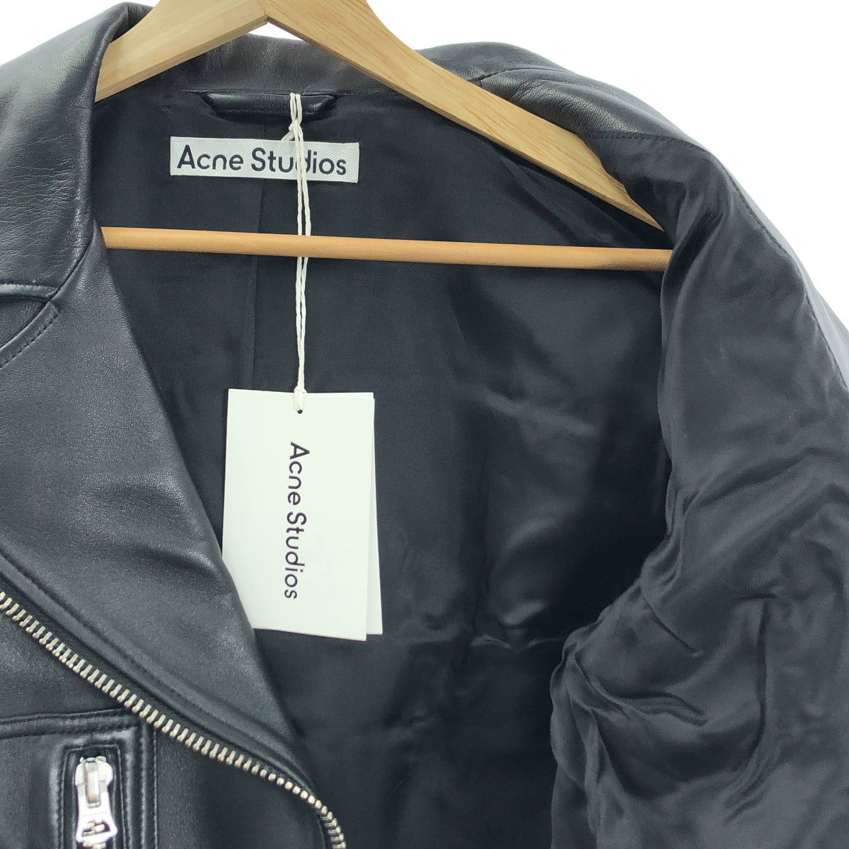 【美品】  Acne Studios / アクネストゥディオズ | LEATHER BIKER JKTS  レザー ダブルライダーズジャケット | 32 | ブラック | レディース