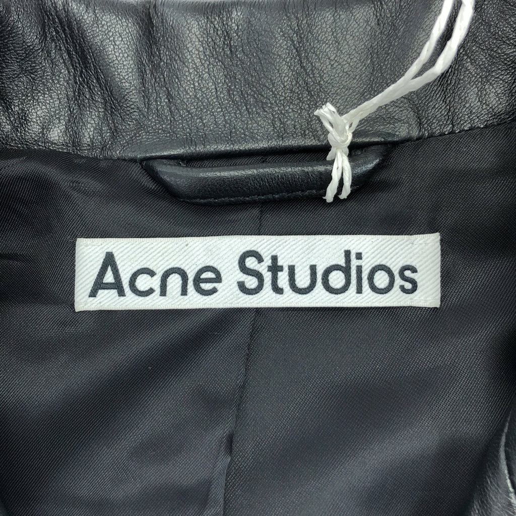 【美品】  Acne Studios / アクネストゥディオズ | LEATHER BIKER JKTS  レザー ダブルライダーズジャケット | 32 | ブラック | レディース