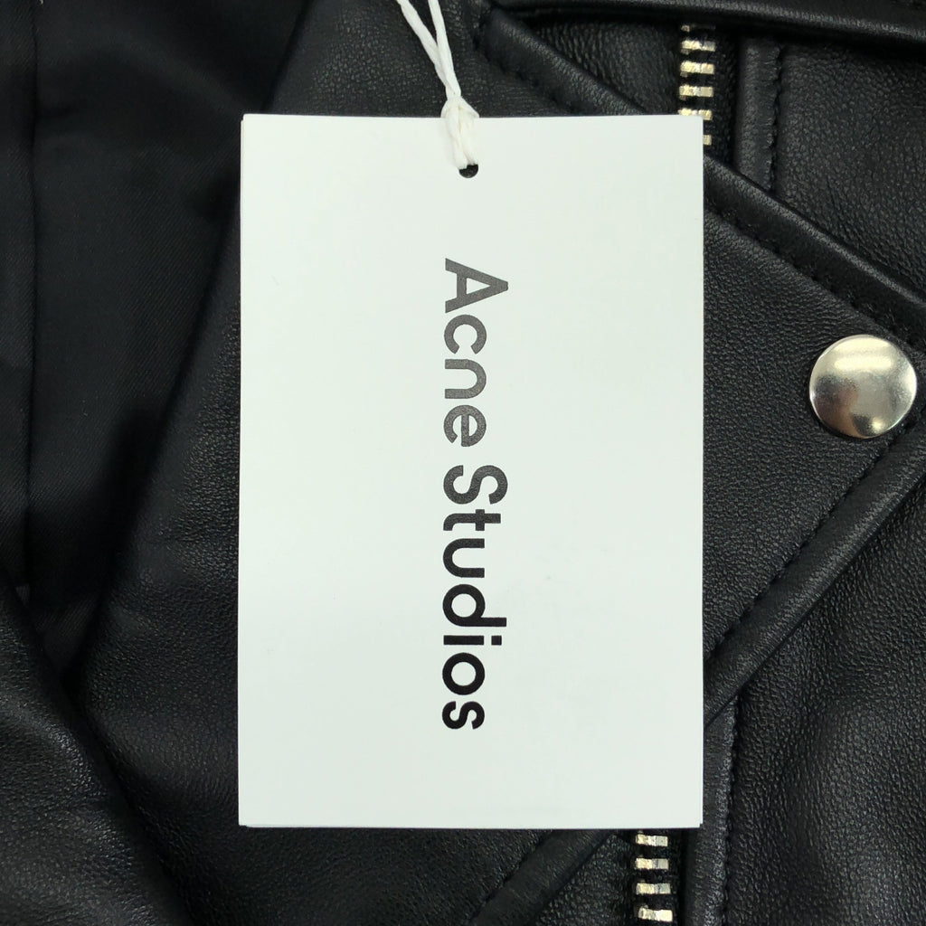 【美品】  Acne Studios / アクネストゥディオズ | LEATHER BIKER JKTS  レザー ダブルライダーズジャケット | 32 | ブラック | レディース