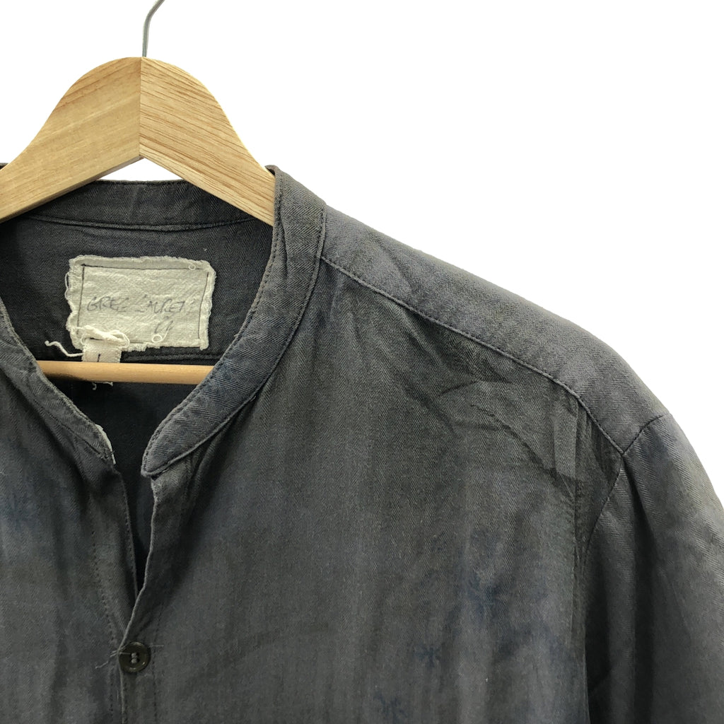 GREG LAUREN / グレッグローレン | SHORT SLEEVE STUDIO SHIRT HAWAIIAN ヘリンボーン フラワープリント 半袖 スタジオシャツ | 1 | チャコールグレー | メンズ